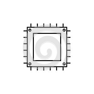 hardware, processor, chip icon. Simple thin line, outline vector of hardware icons for UI and UX, website or mobile application