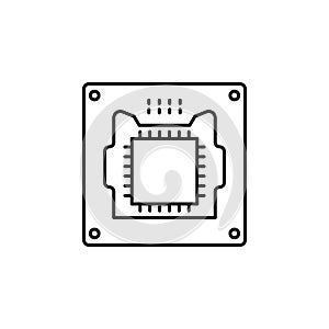 hardware, processor, chip icon. Simple thin line, outline vector of hardware icons for UI and UX, website or mobile application