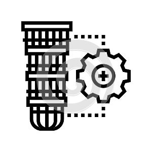 hardware scalability quantum computer line icon vector illustration