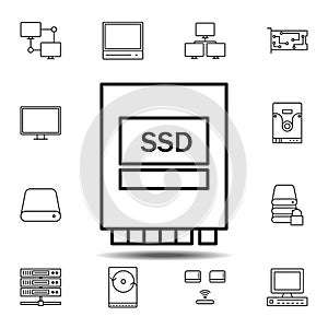 hardware, SSD, disk, hard icon. Simple thin line, outline vector element of hardware icons set for UI and UX, website or mobile