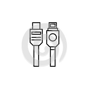 hardware, USB cable icon. Simple thin line, outline vector of hardware icons for UI and UX, website or mobile application