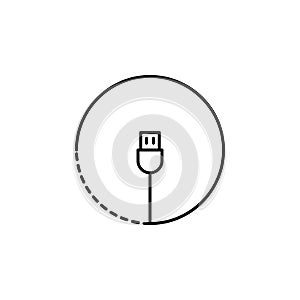 hardware, USB cable icon. Simple thin line, outline vector of hardware icons for UI and UX, website or mobile application