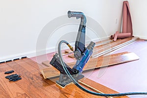 Hardwood floor installation photo