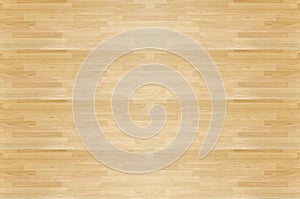 Hardwood maple basketball court floor viewed from above