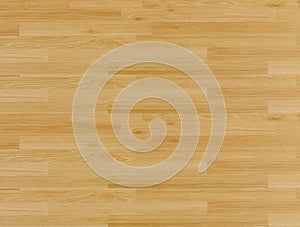 Hardwood maple basketball court floor viewed from above