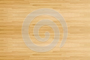 Hardwood maple basketball court floor viewed from above