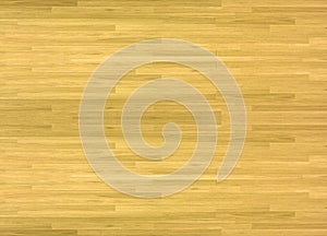 Hardwood maple basketball court floor viewed from above.