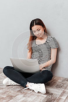 Hardworking woman working with laptop