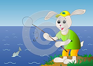 Hare fishing, fish is left