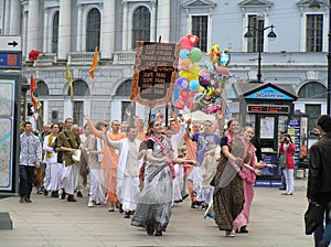 Hare Krishna procession in St. Petersburg