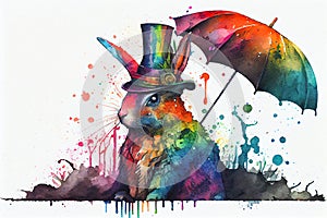 Hare Mad Hatter watercolor