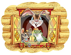 Hare mouse frog tale favorite characters