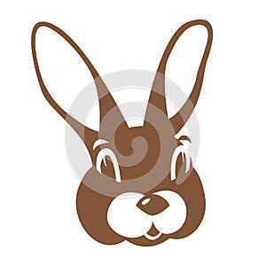 Hare rabbit face vector illustration flat style front