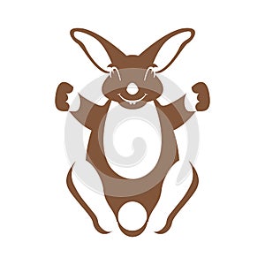 Hare rabbit vector illustration flat style front side