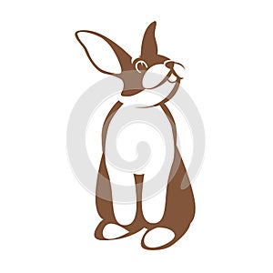 Hare rabbit vector illustration flat style front side