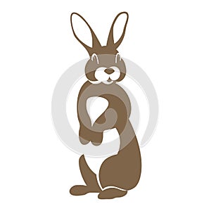 Hare rabbit vector illustration flat style front side