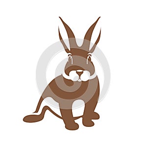 Hare rabbit vector illustration flat style front side