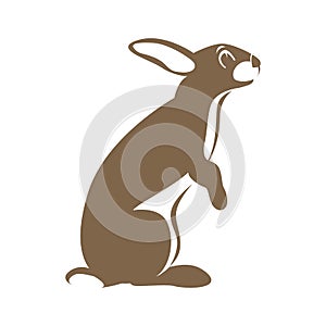 Hare rabbit vector illustration flat style profile