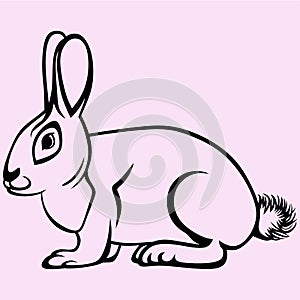 Hare rabbit vector silhouette