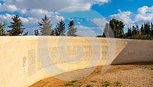 Harel Brigade independence memorial at Rothschild street aside Sacker Park in Givat Ram quarter of Jerusalem, Israel