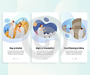 User interface kit for Hajj guide step by step vector illustration photo