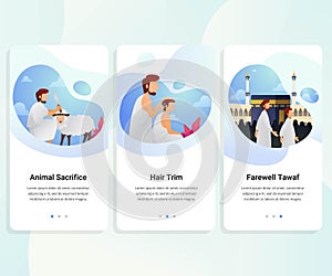 User interface kit for Hajj guide step by step vector illustration photo