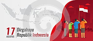 Hari kemerdekaan Republik Indonesia - translate Indonesian republic independence day photo