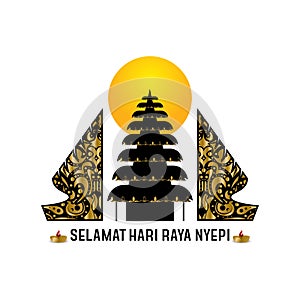 Hari raya nyepi vector design on white background