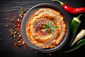 Harissa Dip Infused with Roasted Red Pepper and Garlic photo