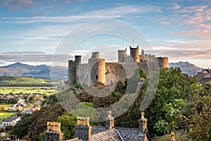 Harlech Castle at sunrise