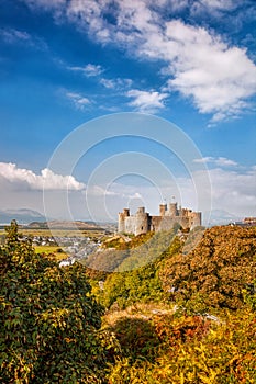 Harlech Castle in Wales, United Kingdom, series of Walesh castles