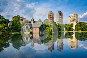 Harlem Meer in Central Park, Manhattan, New York City