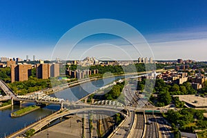 Harlem river between Manhattan and The Bronx