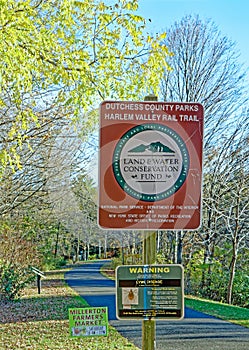 Harlem Valley Rail Trail and Lyme disease warning sign