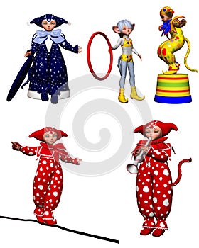 Harlequin clowns