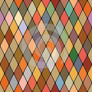 Harlequin's golden autumnal seamless pattern