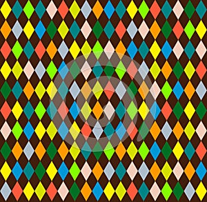 Harlequin seamless background with rhombus