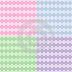 Harlequin Seamless Patterns, Pastels