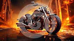 Harley Davidson Motorcycle with Cool Background 8k