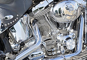 Harley Davidson Motorcycle Engine Close-up