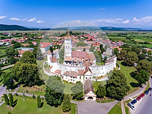 Harman Fortified Church in Transylvania Romania as seen from above