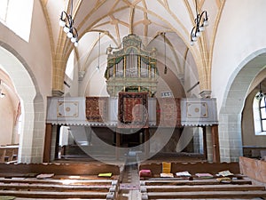 Harman, Romania, July 2017: Harman fortified Church organ