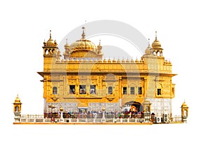 The Harmandir Sahib isolated on white background India