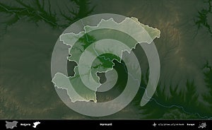 Harmanli highlighted, Bulgaria. Physical