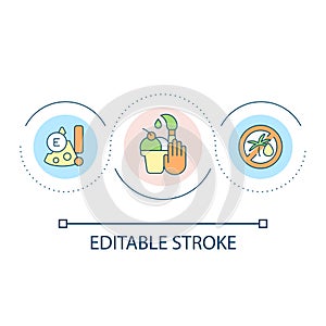 Harmful food additives loop concept icon