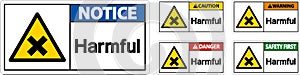 Harmful Warning Sign On White Background