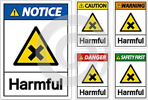 Harmful Warning Sign On White Background