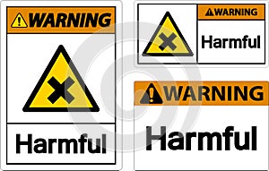 Harmful Warning Sign On White Background