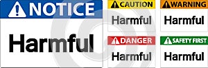Harmful Warning Sign On White Background