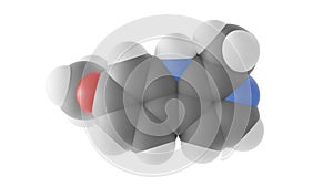 harmine molecule, beta-carboline, molecular structure, isolated 3d model van der Waals